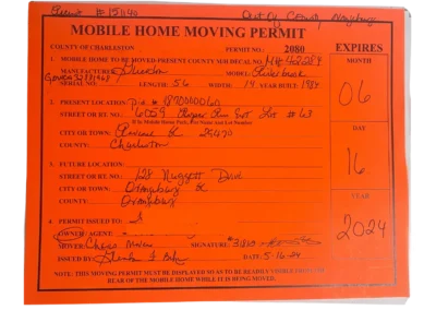 Mobile Home Moving Permits