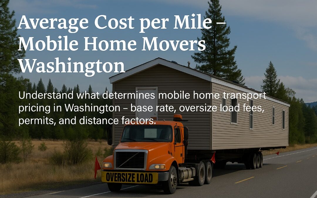 The Average Cost Per Mile for Mobile Home Movers in Washington