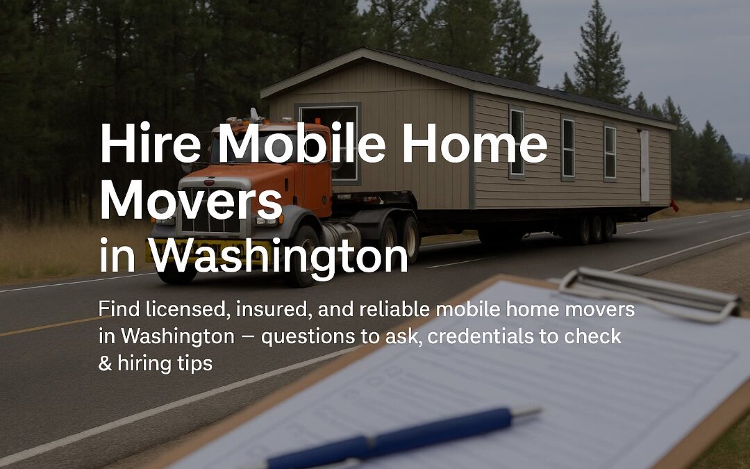 Top 10 Tips for Hiring Mobile Home Movers in Washington